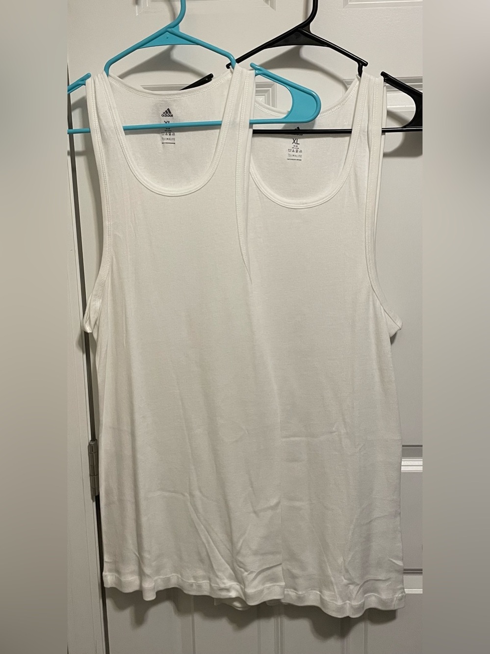 New Adidas Men's Climalite Ribbed Tank Tops White Size XL - Lot of 2